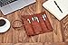 SOSATCHEL PU Leather Rollup Pen Bag Pencil Case Storage Pouch Organizer, Brown