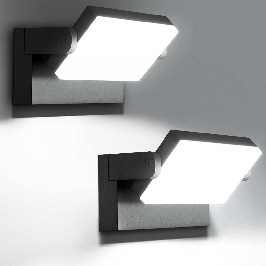 Photo 1 of Juyace 60W LED Wall Pack Light Outdoor 2 Pack Flood Lighting Wall Mount Exterior Yard Security Lights Fixtures 360 °Rotation 5000K for Garage Barn Area