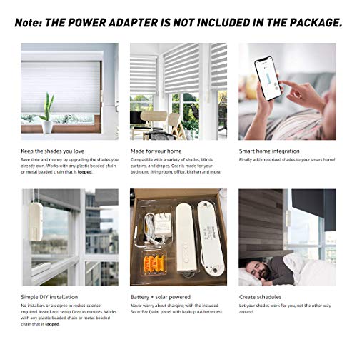 Keego Smart Blinds Drive Motor - Powered by Solar Panel and Charger Smart DIY Home Automation Devices Control by Bluetooth and APP Timer Remote Control
