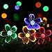 easyDecor Solar String Lights 50 LED 23ft 8 Modes Blossom Flower Garden Christmas lights for Outdoor Indoor Party Wedding Patio Holiday Decorations (Multi Color) (1 PACK)