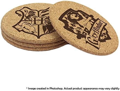 School of Witchcraft and Wizardry - Set of 4 Coasters - DOUBLE SIDED with House and School Crests