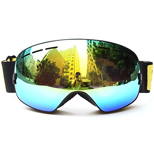 Benice Snow Skate Ski Goggles Ski Eyewear with Mirror coating Anti-Fog and UV 400 Protection Lens - 2 Sizes for Adults and Juniors