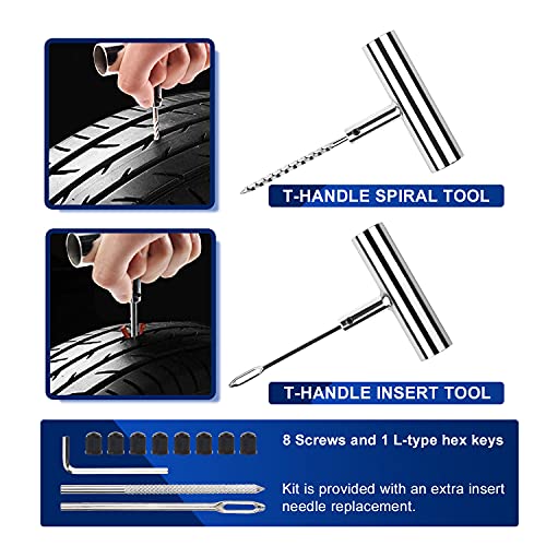 DeShan Emergency Tire Repair Kit, with Universal Tire Plug Kit & Tire