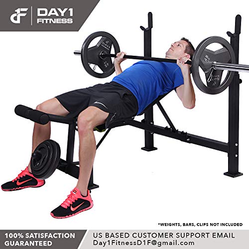 Olympic Weight Bench with Leg Developer Attachment by D1F for Strength