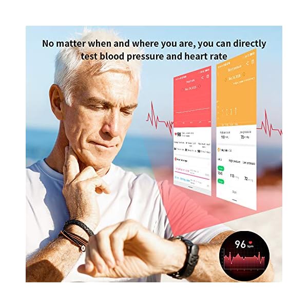 LEMFO Smart Watch For Men, Full Touch Screen With 24 Sports Modes Smartwatch, Heart Rate Monitor Blood Pressure Sleep…