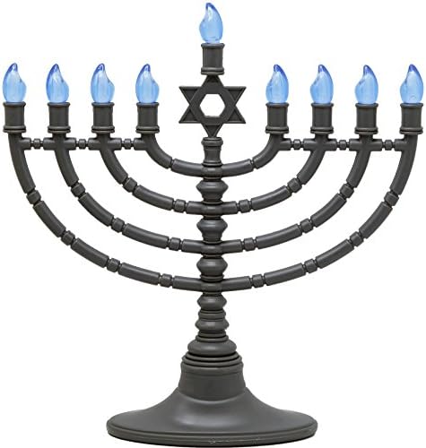 Electric Menorah Traditional Star Of David Design Classy Gray With Clear Bulbs …