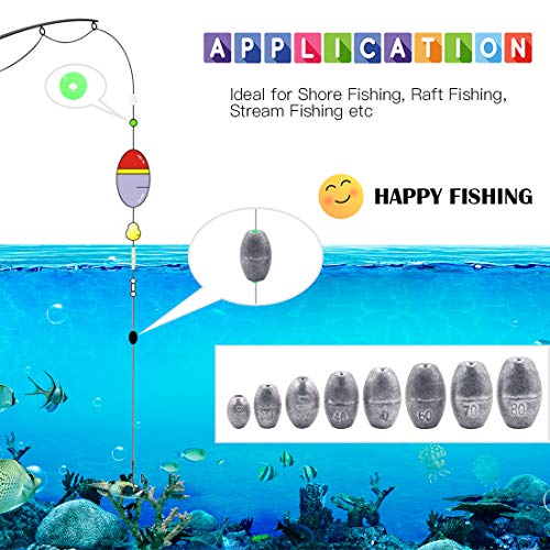 Glarks Gewichte für Eier zum Angeln von Oliven, Barsch, hohles Ei, Kugelgewicht, Set – Bild 8