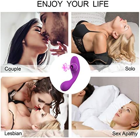 Clitorals Sucking 360° Bendable Viabrator, 10 Frequency Sucking 10 Frequency Viabration for Women and Couples USB Rechargeable Slient Waterproof Six Toys for Couple（Purple）