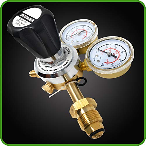 MANATEE Nitrogen Regulator 3000 PSI - CGA580 Inlet Connection and 1/4-Inch Male Flare Outlet Connection Adjustable Gas Regulator HVAC Durable Brass Accurate and Dependable - Thumbnail 5