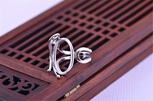 Adjustable Sterling Silver Ring Blank Long-Lasting White Gold Plated 925 Silver Cabochon Ring Setting (14x19mm Oval Blank) R149B