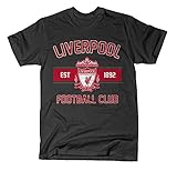 Official Liverpool FC Black Collegiate T Shirt