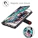 Hocase iPhone 8 Plus Case, iPhone 7 Plus Case, PU Leather Full Body Protective Case with Credit Card Holders, Wrist Strap, Magnetic Closure for iPhone 8 Plus/iPhone 7 Plus - Mandala in Galaxy