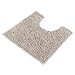 VDOMUS Contour Bath Rug, Soft Shaggy U-shaped Toilet Floor Mat Bathroom Carpet, 19.5 X 19.5 inches - Beige