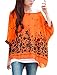 JFDWOPHT Boho Chiffon Tunic Blouse Shirt Loose Batwing Tops for Women