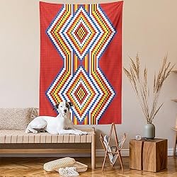 Ambesonne Tribal Tapestry, Traditional Style Mosaic