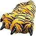 NORTY Stuffed Furry Animal Claw Paw Slippers for Toddlers, Kids, and Adults - Cozy Plush Design - Perfect for Boys, Girls, Men, and Women - House Footwear - Small - Brown Bengal Tiger