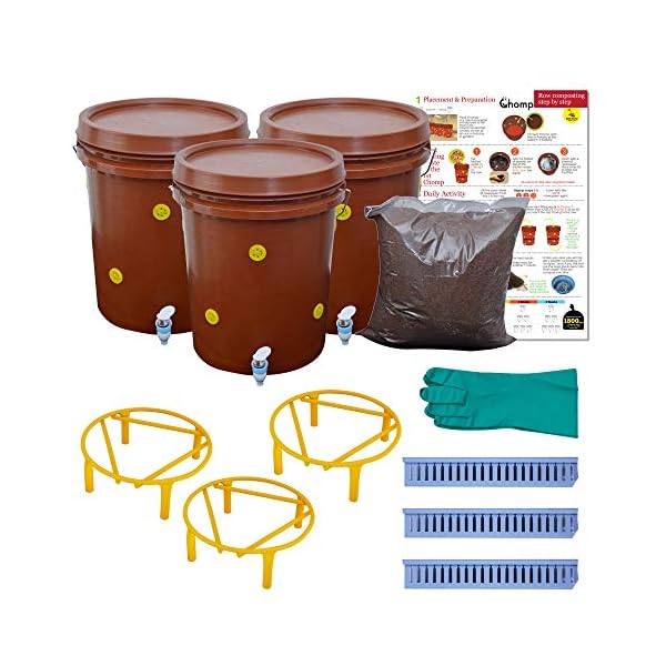 Daily Dump Chomp Triple Aerobic Compost Kit (20L x 3) - Easy, Smell-free, For Converting All Kinds of Kitchen Food Waste… - Image 3
