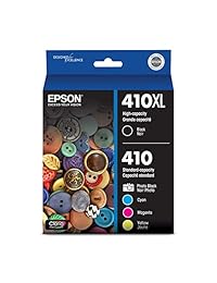 Epson 410XL Combo de 5 unidades de cartuchos de tinta de color negro y estándar, negro y C M Y (T410XL-BCS)