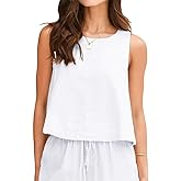 IDEALSANXUN Womens Linen Tank Tops Spring Summer Relaxed Fit Sleeveless Shirts