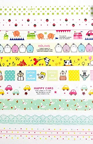Box of 60 Rolls Cartoon Design Washi Tapes Set,Decorative Masking Washi Tapes Adhesive Scrap Booking Sticker School/Party Supplies DIY Arts Crafts Decoration and Kid Gifts - Thumbnail 6