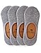VERO MONTE 4 Pairs Mens No Show Socks GREY 8.5-10.5 for Middle Profile Shoes 136822