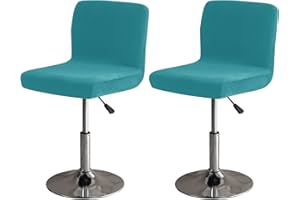 LightInTheBox Bar Stool Cover Square Swivel Bar Chair Seat Velvet Bar Stool Protector Cover for Counter Height Medium Low Back Chairs (2 Pack) (Turquoise)