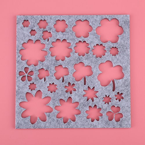 7Pcs/Set DIY Needle Felting Applique Mold Felt Template Beginner Craft Tool,Lovely Patterns-Tree, Cloud, Bone, Butterfly, Flower, Squirrel