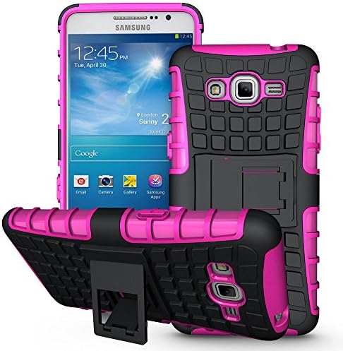 Galaxy Core Prime Case,Sophmy Hybrid Dual Layer Armor Protective Case Cover with kickstand for Samsung Galaxy Core Prime / Prevail 4G LTE (pink)