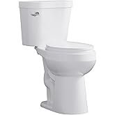 Two Piece Toilet 19 inch Chair Height Round Bowl, Side Handle, High Seat Toilet for Seniors, Compact Bathroom Toilet with Sof