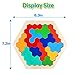 JCREN Wooden Puzzles for Kids Adults - Kids Hexagon Puzzle Shape Pattern Block Tangram Brain Teaser Puzzle Toys Logic IQ Game STEM Montessori Educational Gift for All Ages Challenge