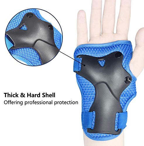 image for AresKo Kids/Youth Protective Gear Set, Kids Knee Pads and Elbow Pads W