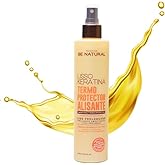Be Natural Lisso Keratina Heat Protectant Spray for Hair Smoothing, Sulfate-Free, 8.45 fl oz. Termoprotector alisante