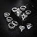 POYDORA ZhaoGe 11 Pcs Vintage Flower Star Knuckle Ring Set Bohemian Retro White Rhinestone Joint Knuckle Nail Midi Ring Finger Rings Set