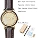 Wrist Watches for Women/Ladies/Girls - Leather Wood Watch with 50M Waterproof and Date Display - Premium Golden Analog Quartz Watch with Leather Strap - Gift for Women