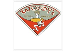 HJ MEDIA Woodys Surfboards vintage Surf shop logo Window Water Bottle Bumper Sticker Decal 5"