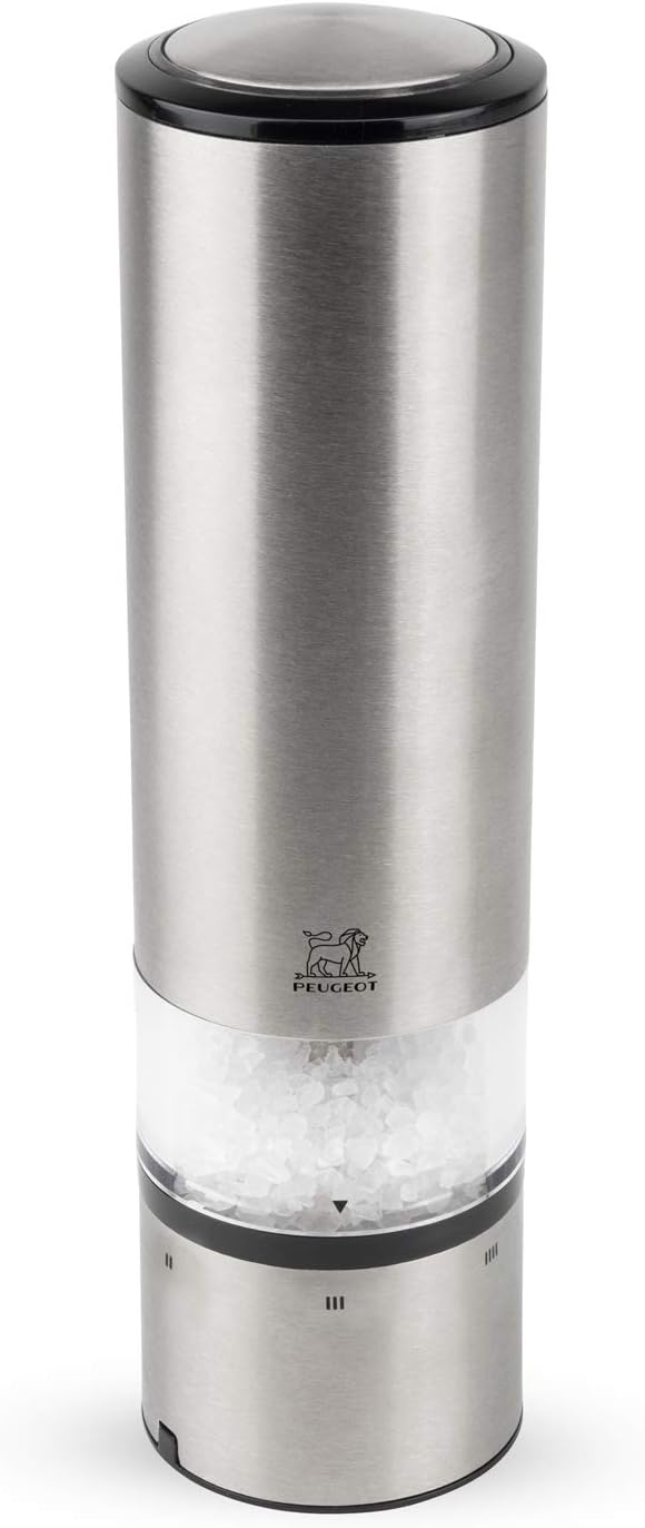 Peugeot Elis Sense Elektrische Salzmühle, Mahlgradeinstellung u'Select, LED-Licht, Höhe: 20 cm, Edelstahl, 27179