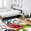 Libaoge Area Rugs 2'x3' Anti-Skid Carpet Runner with Rubber Backing Multi-Color Rug for Bedroom Playroom/Tile Hardwood Floors, Washable Area Rugs- Colorful Abstract Kraken Octopus Mythical Monster