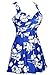 COCOPEAR Women's Elegant Crossover One Piece Swimdress Floral Skirted Swimsuit