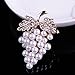 Fablcrew Grape Shape with Man-Made Pearl Pin Brooch Brooch Pin for Silk Scarf Size 3.8×5.4cm