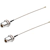 Superbat N Type Female Pigtail RG178 Coax Cable 15cm (2-Pack) for PCI WiFi Card Wireless Router Gateway External