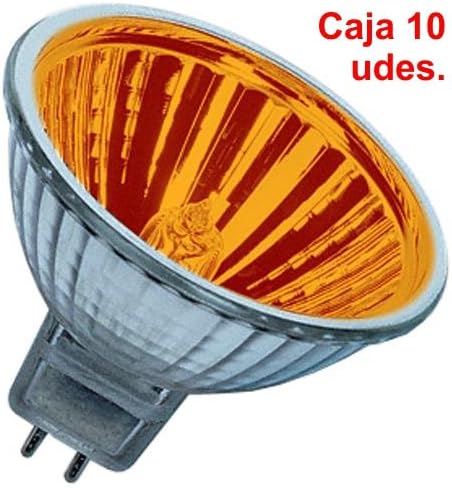 Box of 10 Orange Dichroic 50 W Halogen Bulbs 12 V 50 mm 13th Ref. 094 – 1817-c10 [Energy Class D]