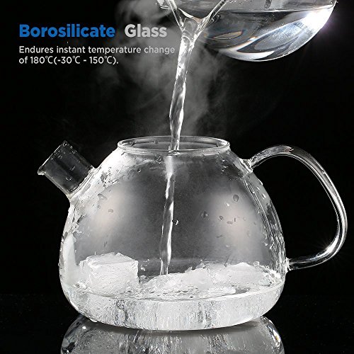 Ecooe 1.5L Teekanne mit Stövchen, Teekanne Glas und Teewärmer Edelstahl – Bild 6