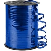Blue Curling Ribbon, 1/5" Wide x 500 Yards Christmas Curling Ribbons for Gift Wrapping, Party Decoration, Balloon String, Hair, Ribbons for Florist Flower (1 Roll)