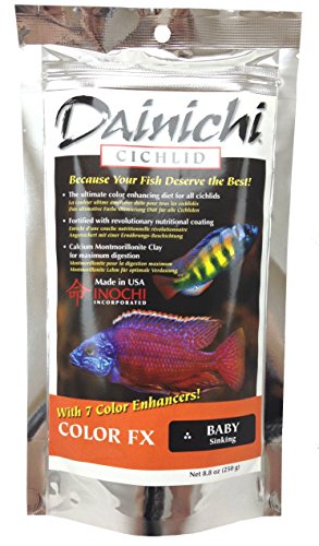 Dainichi cichlid food - color fx  baby sinking pellet - 8.8 oz