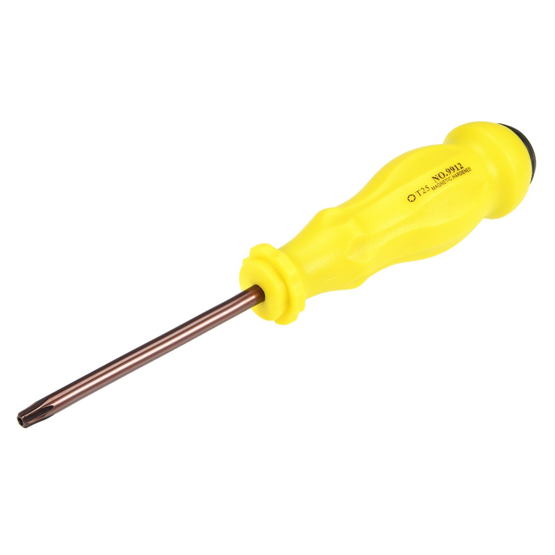 Sourcingmap Torx Screwdriver, T25 Security Magnetic Star Screw Driver with 3" S2 Shaft and Non-Slip Yellow Handle