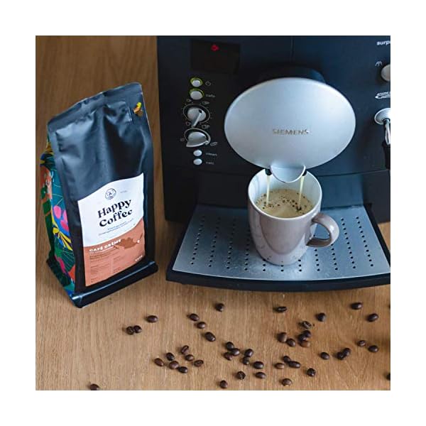 Happy Coffee CAFE CREME | Für Kaffeevollautomaten | Säurearm | schokoladig (1KG) – Bild 6