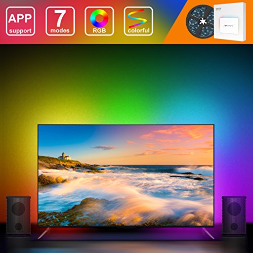 DreamColor USB LED Strip Lights, MINGER 6.56ft Waterproof Music RGB Rope Light Built-in MIC with APP, Flexible Backlight Bias Lighting with Digital IC for HDTV, PC, Monitors, Game, Soundbar