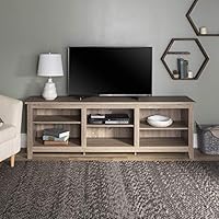 Walker Edison Minimal Farmhouse Wood Universal Stand for TV