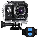 4k WIFI Sports Action Camera, SOOCOO C30R Action Camera Waterproof 20MP 170 Degree Wide Angle Sports Video Camera 2 LCD Screen/2.4G Remote Control/2x1350mAh Batteries-Black(Micro SD Card Not Included)