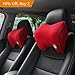 ICOMFYWAY Car Neck Support Pillow for Driving, Car Seat Headrest Pillow with Soft Memory Foam (Red)